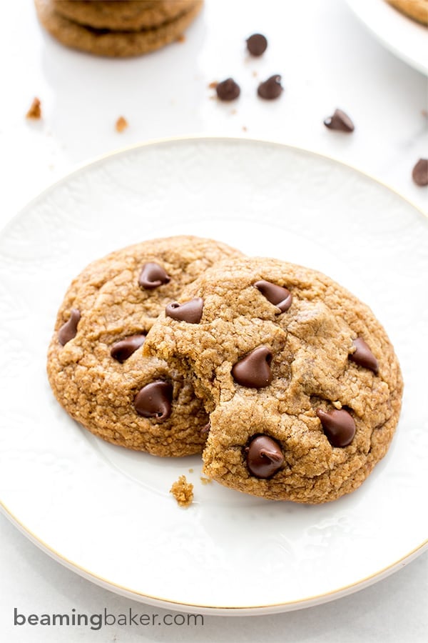 Healthier Vegan Chocolate Chip Cookies - Beaming Baker