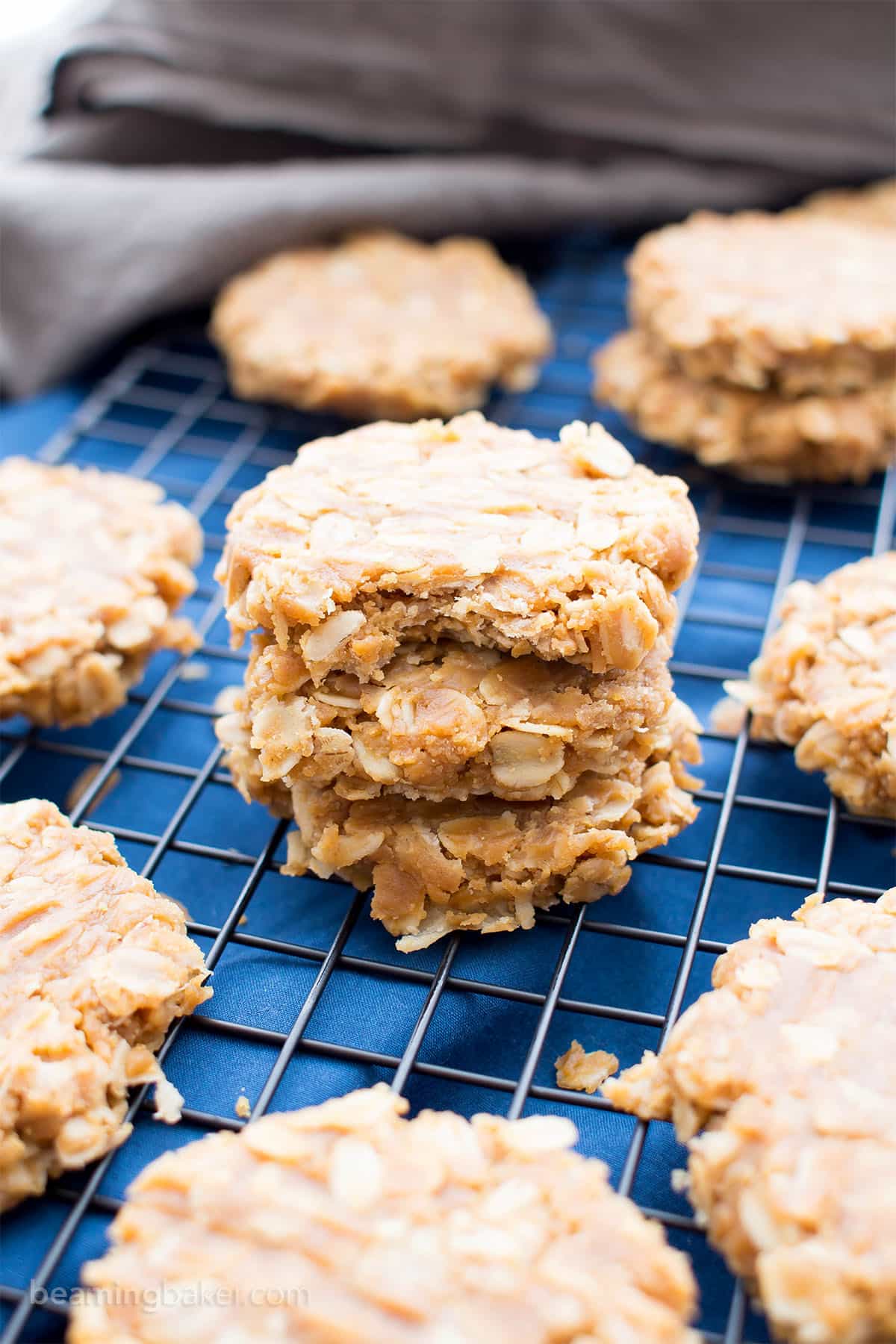 3 Ingredient No Bake Peanut Butter Oatmeal Cookies Gluten Free Vegan 