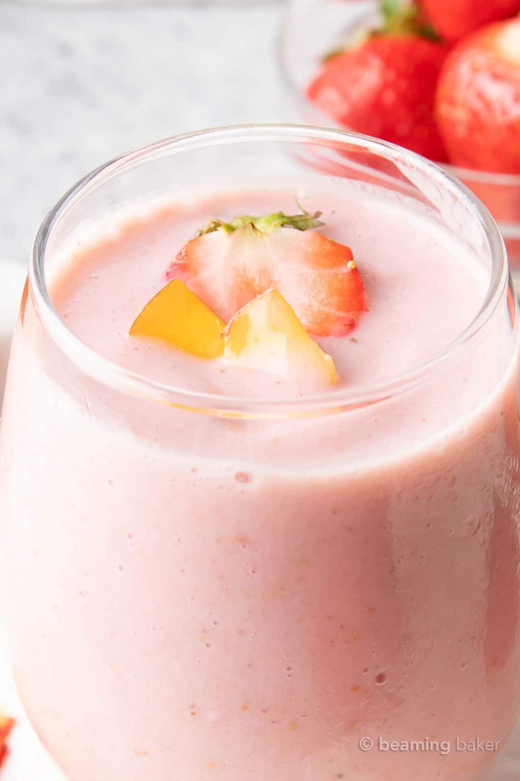 Strawberry Peach Smoothie Beaming Baker