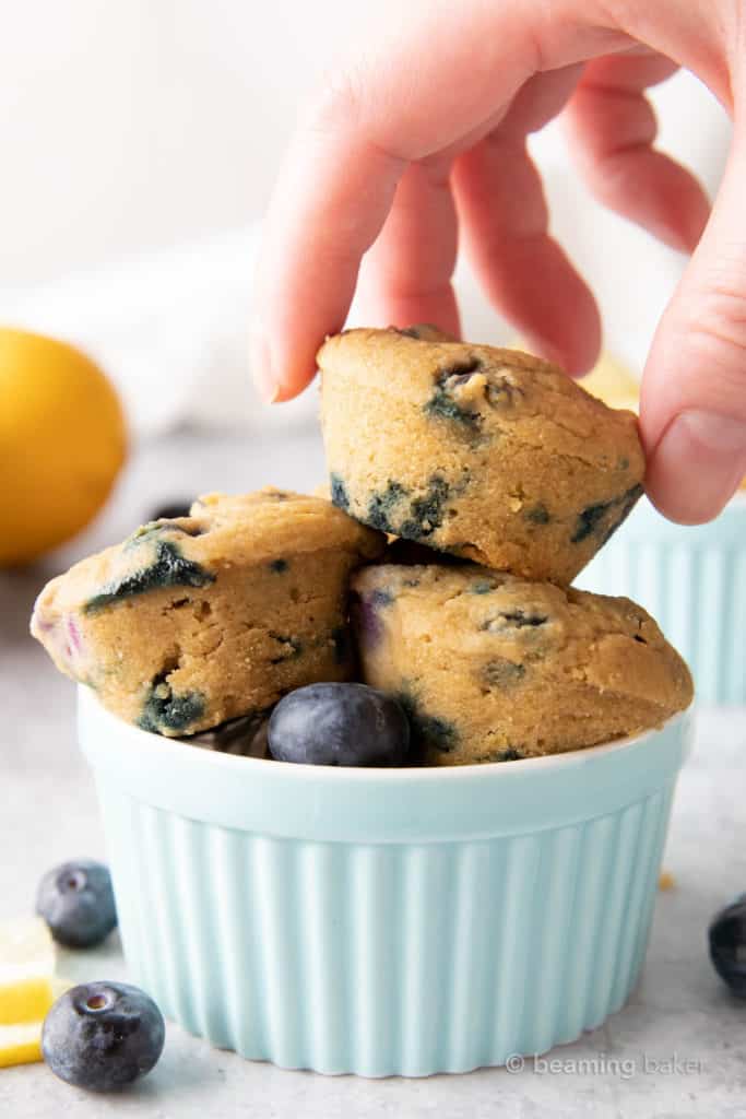 Mini Vegan Lemon Blueberry Muffins Beaming Baker