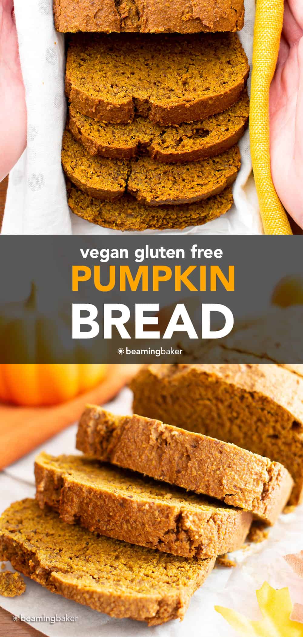 Vegan Gluten Free Pumpkin Bread (1-bowl, Oat Flour) pin image