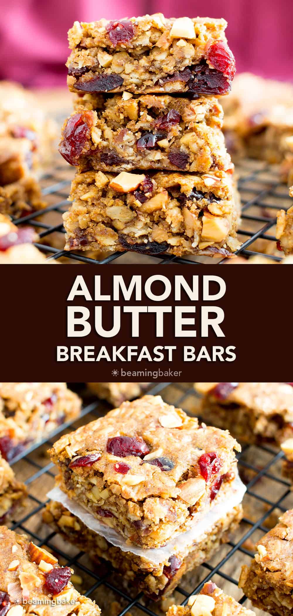 Almond Butter Breakfast Bars Pin Image