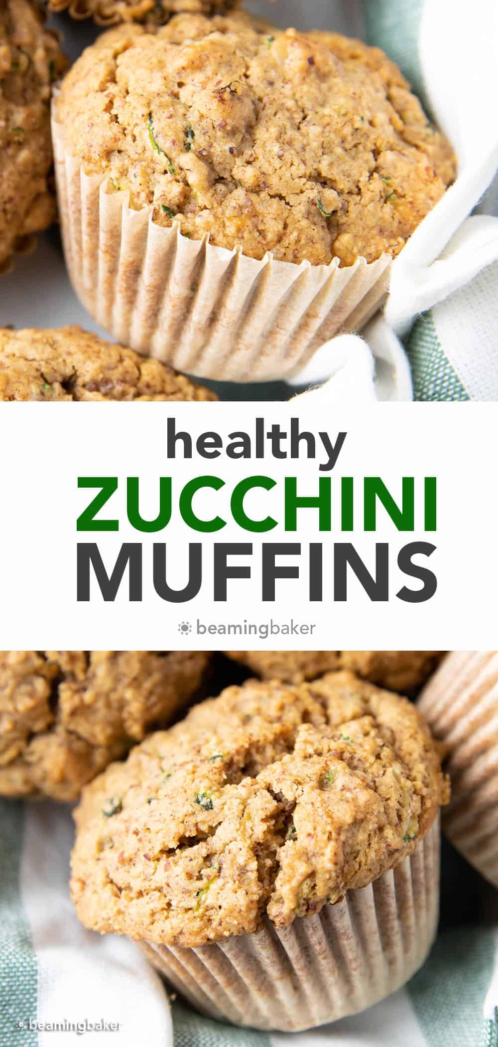 The Best Healthy Zucchini Muffins: Soft ‘n moist zucchini muffins that are buttery, perfectly sweet and made with healthy ingredients. The best zucchini muffin recipe! #Healthy #Zucchini #Muffins #Recipe | Recipe at BeamingBaker.com