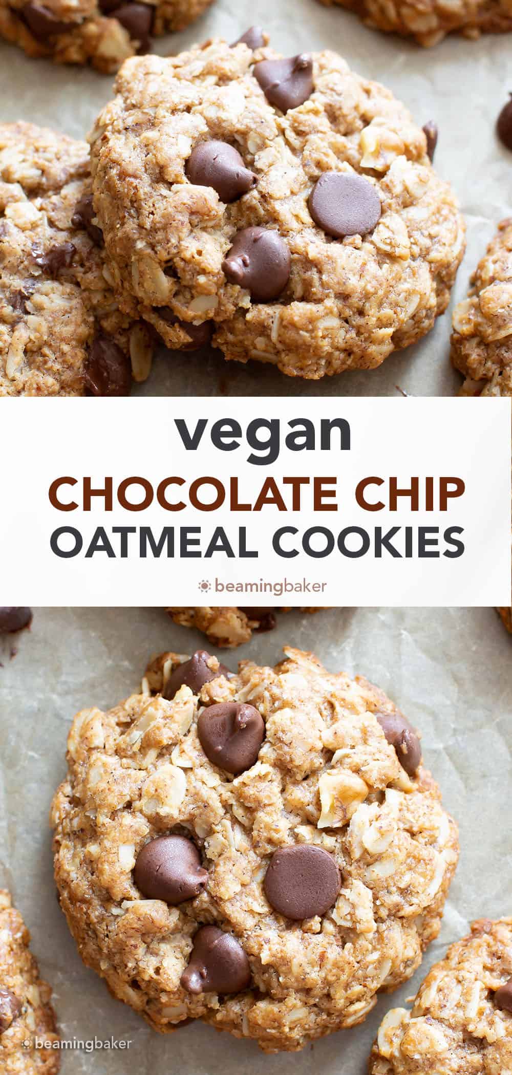 My Favorite Vegan Oatmeal Chocolate Chip Cookies pin image