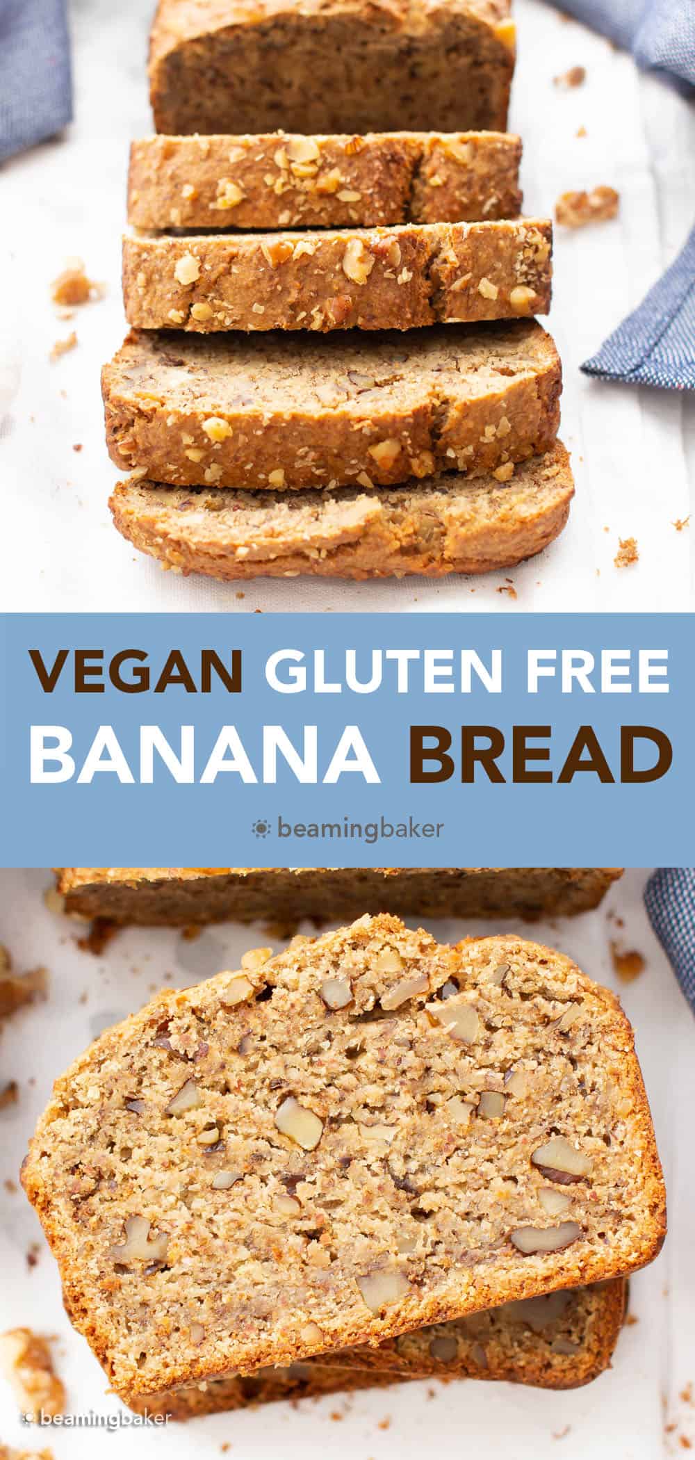 Vegan gluten free banana bread pin image