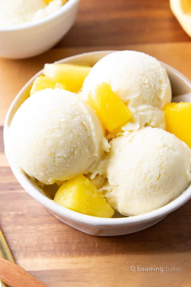 2 Ingredient Pineapple Coconut Sorbet (Paleo, DairyFree, Vegan