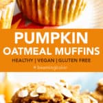 Healthy pumpkin oatmeal muffins pinterest image.