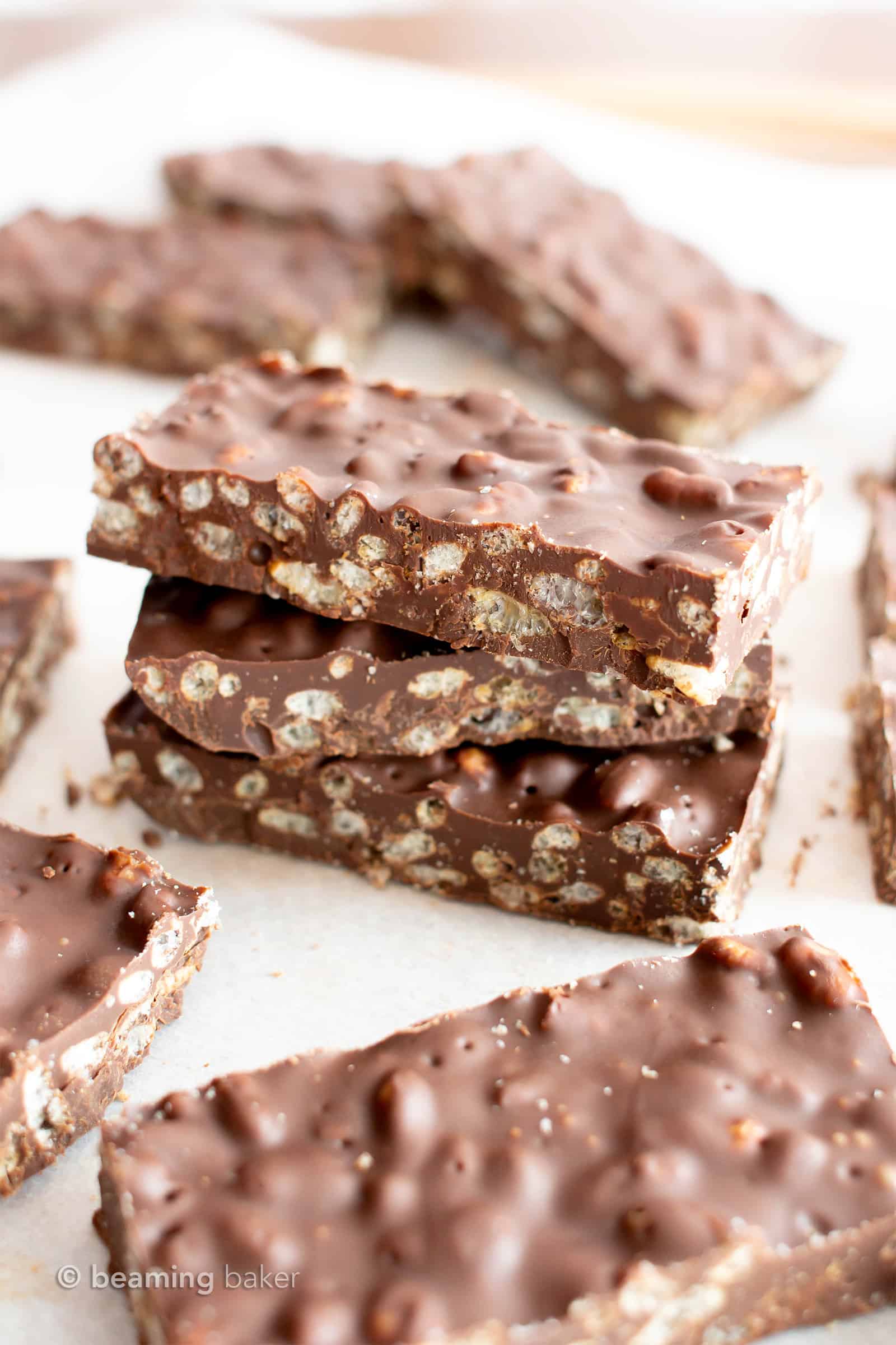 Gluten free crunch bars in a fun stack