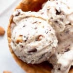 Almond Joy Vegan Paleo Ice Cream Recipe (Refined Sugar-Free): this easy, no churn ice cream is bursting with coconut, chocolate and Almond JOY flavors! Gluten free, Dairy free, Delicious. #Paleo #Vegan #IceCream #AlmondJoy #DairyFree | Recipe at BeamingBaker.com