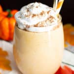 Pumpkin Pie Smoothie (Vegan): just 6 ingredients for the best pumpkin pie smoothie—creamy, perfectly spiced & ready in minutes! My favorite vegan pumpkin pie smoothie. #Pumpkin #PumpkinPie #Smoothie #Vegan | Recipe at BeamingBaker.com
