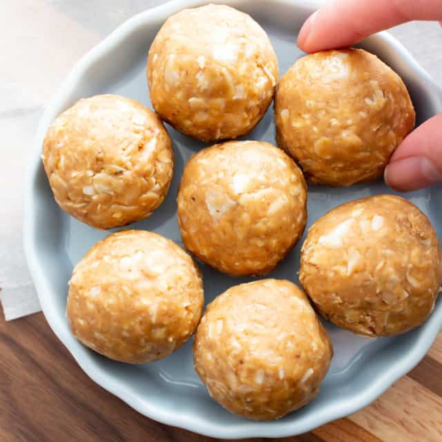 No Bake Peanut Butter Coconut Balls Vegan Gluten Free Protein Balls