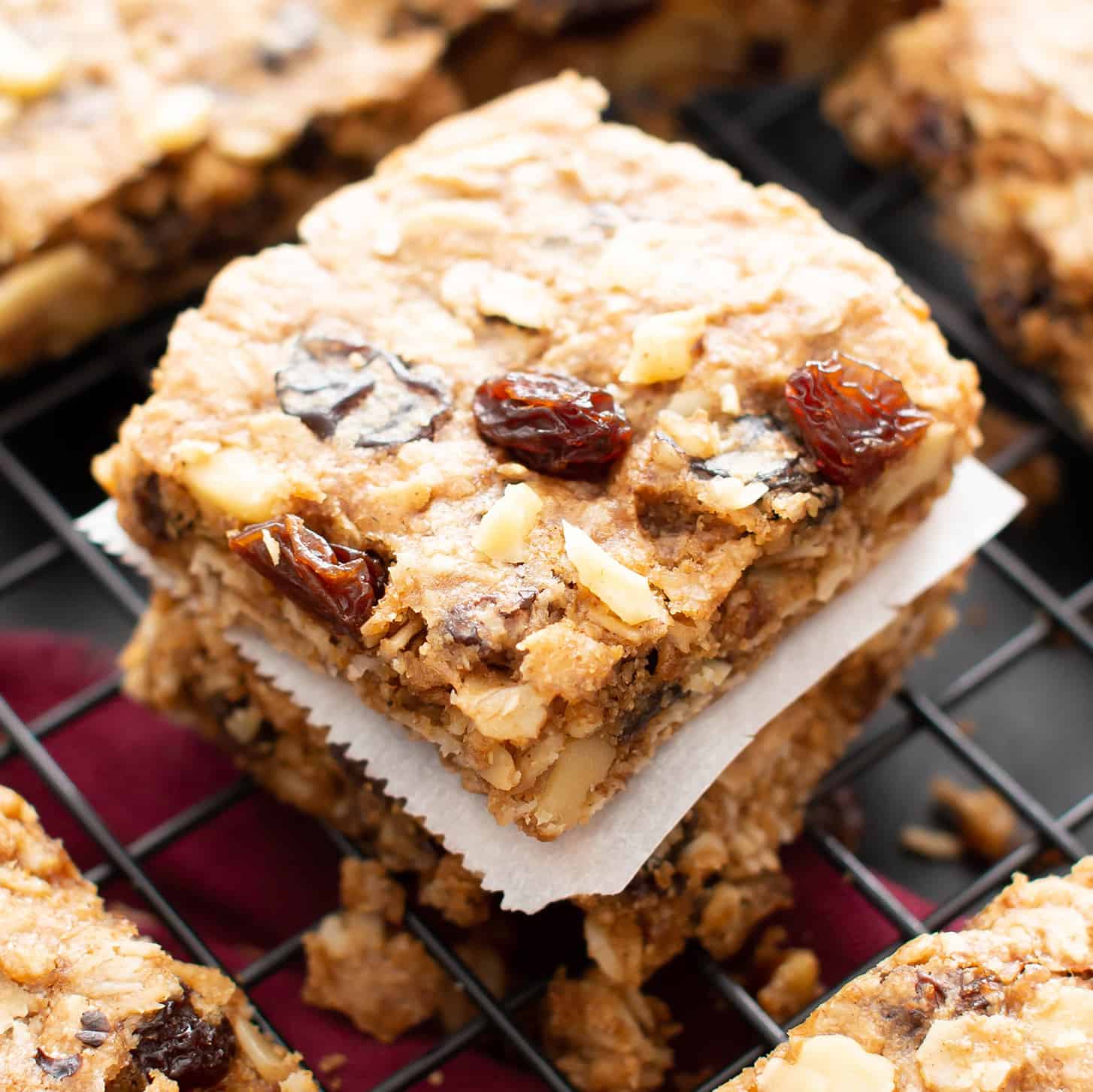 Vegan Gluten Free Oatmeal Raisin Cookie Bars Recipe Easy Healthy 
