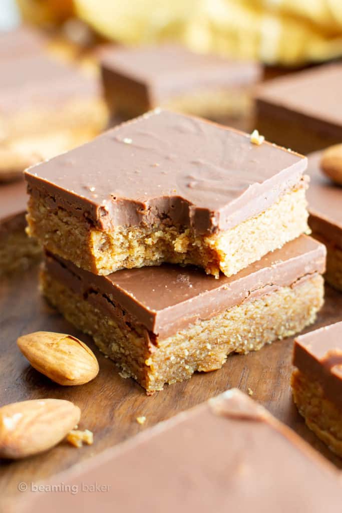 No Bake Paleo Chocolate Almond Butter Bars Easy Paleo Dessert Recipe Beaming Baker 7115