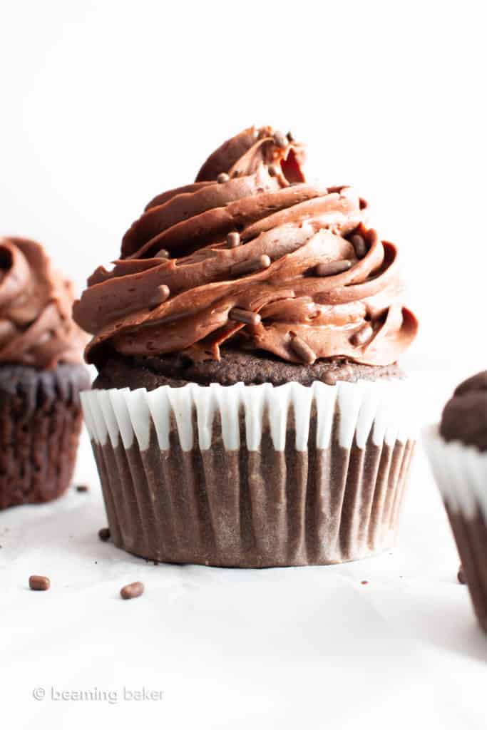 Vegan Gluten Free Chocolate Cupcakes (GF, DairyFree, Healthy, Refined