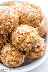 No Bake Peanut Butter Coconut Balls – Vegan Gluten Free Protein Balls ...
