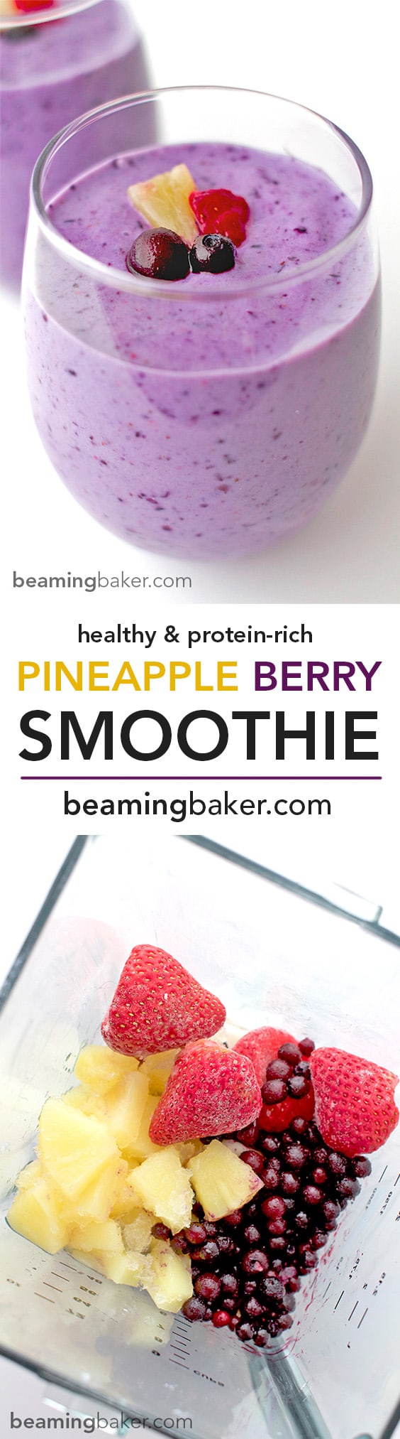 Pineapple Berry Smoothie Beaming Baker