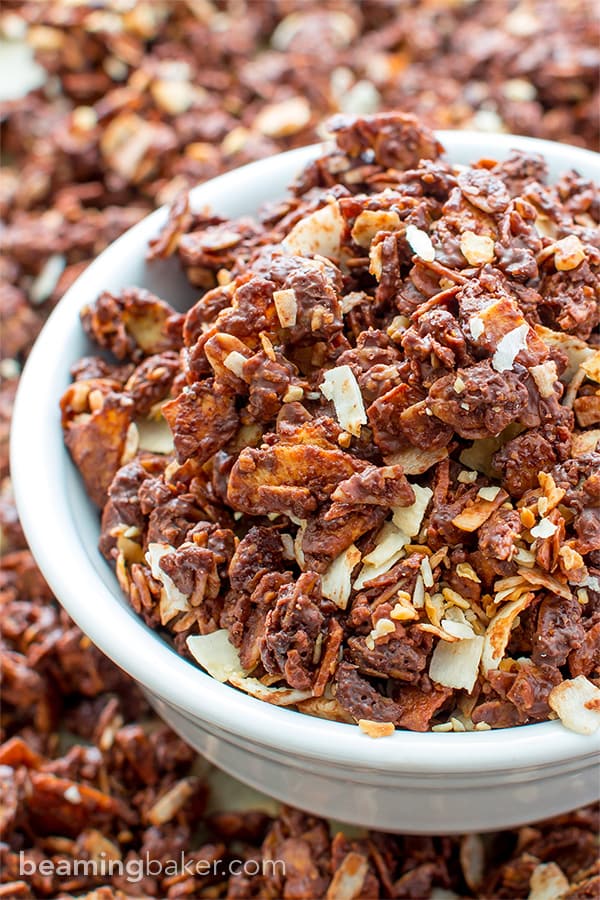 Chocolate Covered Coconut Granola (Vegan, Gluten Free)