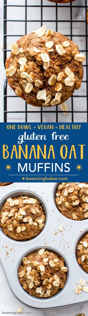 gluten free vegan banana oat muffins