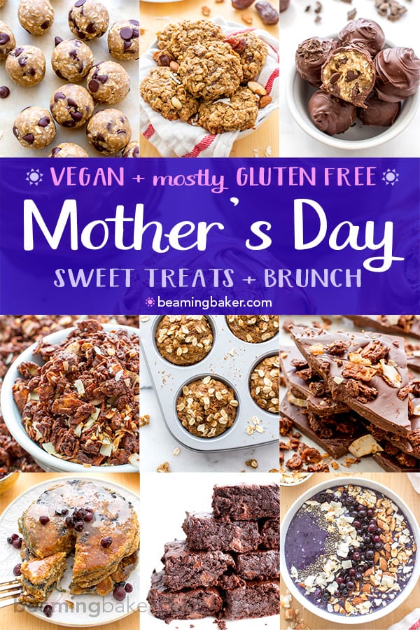 Mother’s Day Recipe Roundup: a super handy guide on Vegan and Gluten Free recipes that are perfect for making this special day delicious and fun. BeamingBaker.com