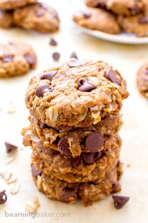 Peanut Butter Chocolate Chip Oatmeal Cookies (Vegan, Gluten Free ...