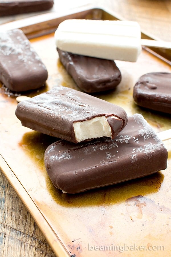 15 Healthy Frozen Desserts Made in a Popsicle Mold (V, DF, Paleo): a frozen dessert collection of dairy-free, paleo and vegan treats made with a popsicle mold! #Vegan #Paleo #DairyFree #GlutenFree | BeamingBaker.com