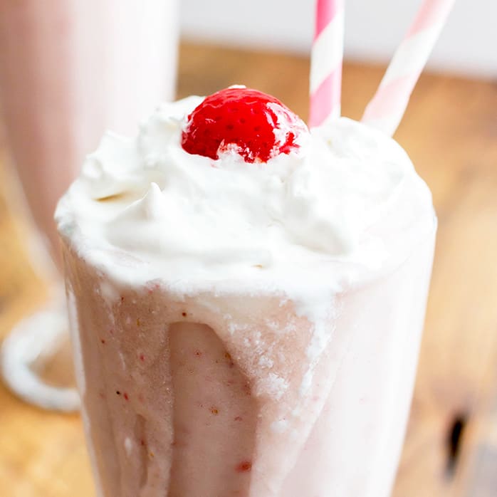 Vegan Strawberry Coconut Milkshake (Gluten Free, Dairy Free, Paleo)