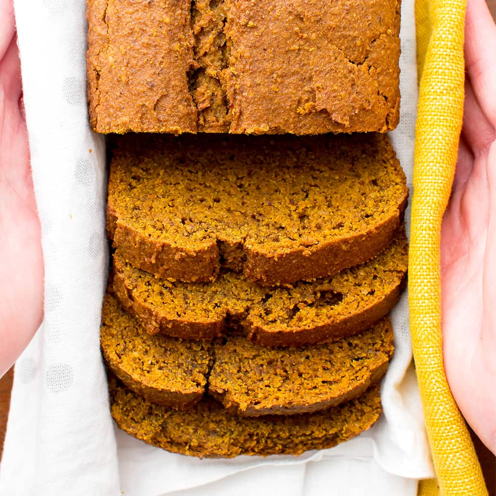 One Bowl Gluten Free Vegan Pumpkin Bread (V, GF, DF): an easy, one bowl recipe for perfectly rich and moist classic pumpkin bread. #Vegan #GlutenFree #DairyFree | BeamingBaker.com