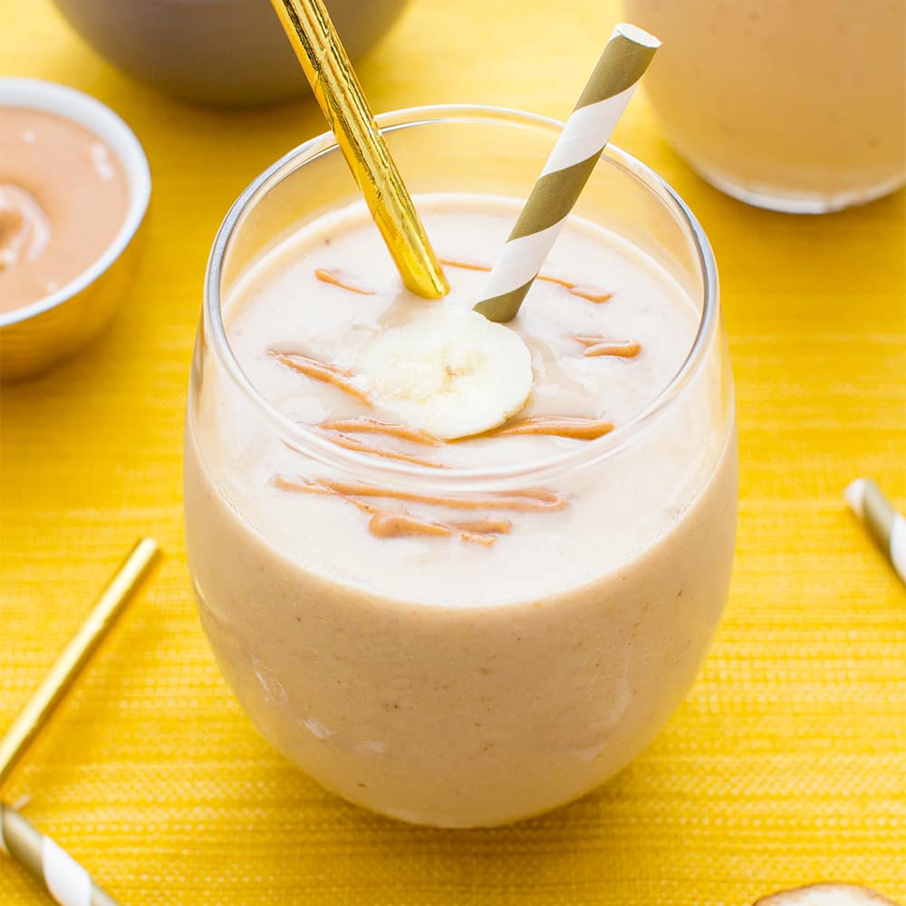 Peanut Butter Banana Ice Cream Smoothie (Vegan, Gluten Free, Dairy Free, Protein-Packed)