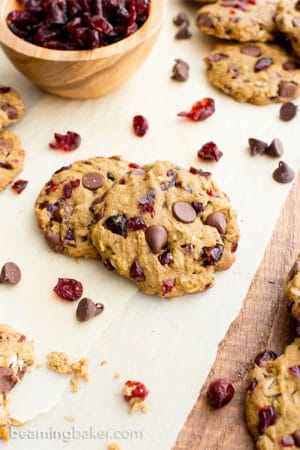 Vegan Cranberry Chocolate Chip Cookies (V, Gluten Free, Oat Flour ...