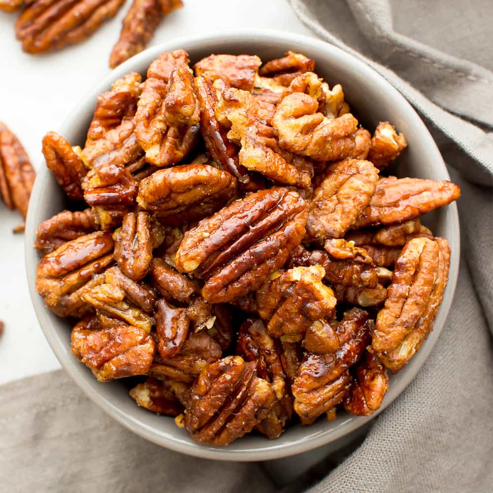 Skillet Roasted Cinnamon Maple Pecans (Vegan, Paleo, Gluten Free)