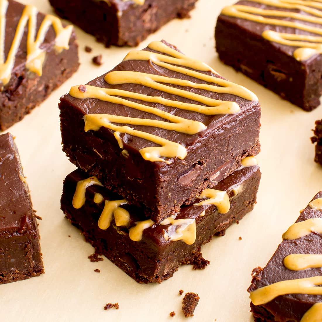 Double Chocolate Frosted Peanut Butter Brownies (Vegan, Gluten Free, Dairy-Free)