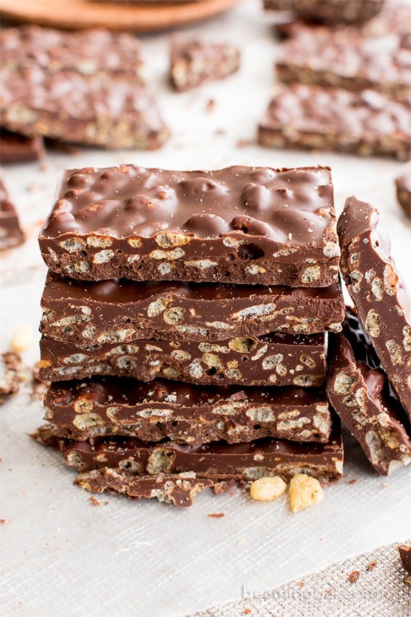 Closeup homemade crunch bars