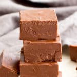 2 Ingredient Vegan Chocolate Peanut Butter Freezer Fudge (V, GF, DF): a super easy recipe for thick, decadent chocolate peanut butter fudge. #Vegan #GlutenFree #DairyFree | BeamingBaker.com