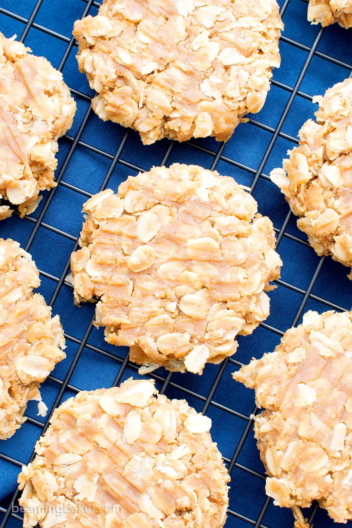 3 Ingredient No Bake Peanut Butter Oatmeal Cookies Healthy Vegan No Bake Cookies Without Milk Beaming Baker