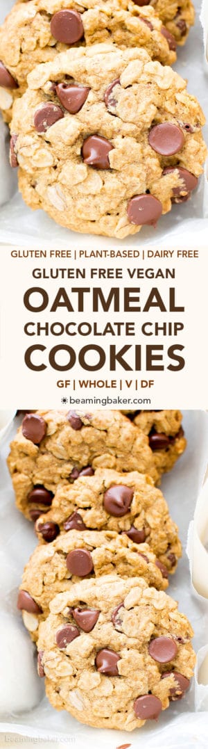 Gluten Free Vegan Oatmeal Chocolate Chip Cookies (GF, Dairy-Free ...
