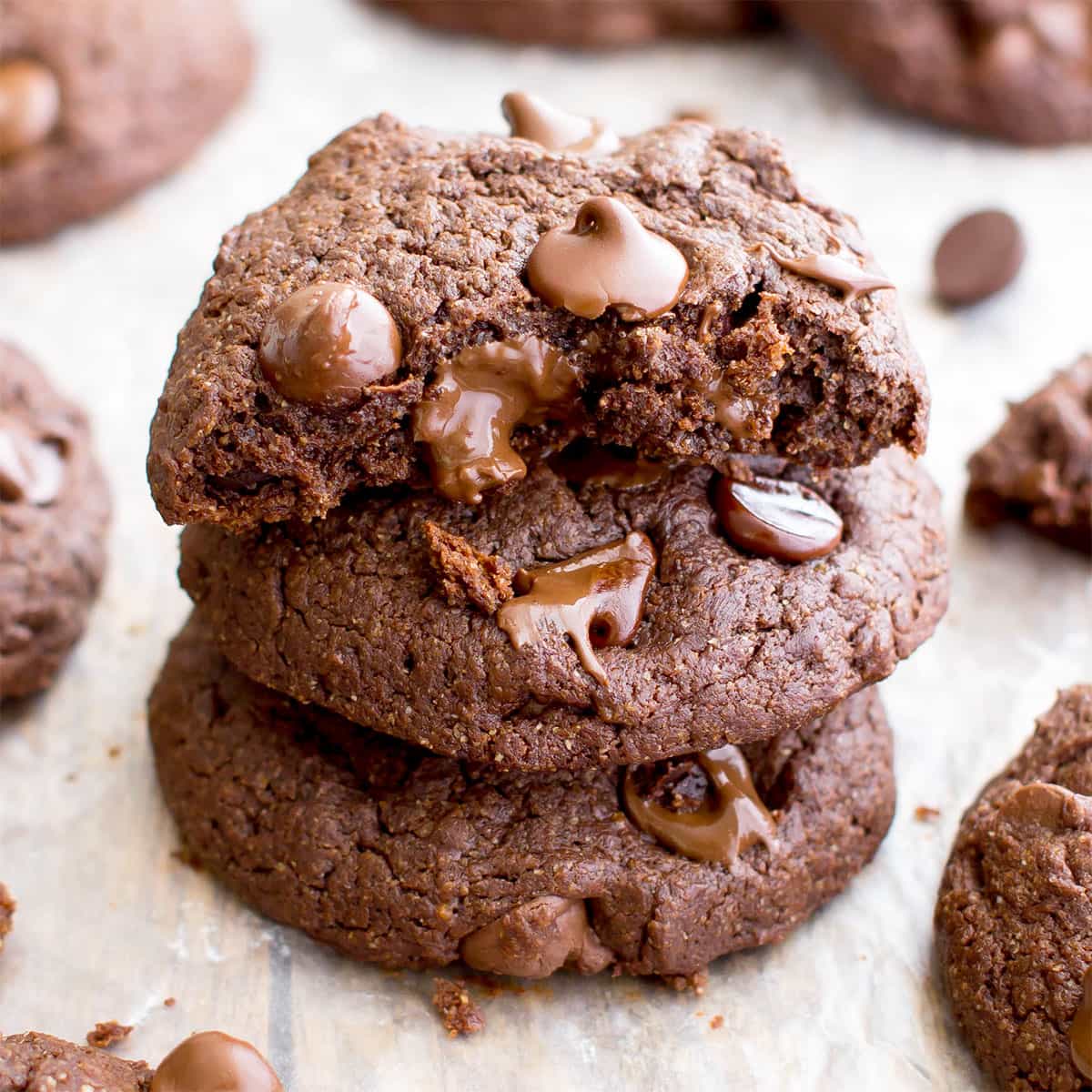 Vegan Chocolate Brownie Cookies (Gluten Free, Oat Flour, Vegan, Dairy-Free, One Bowl)