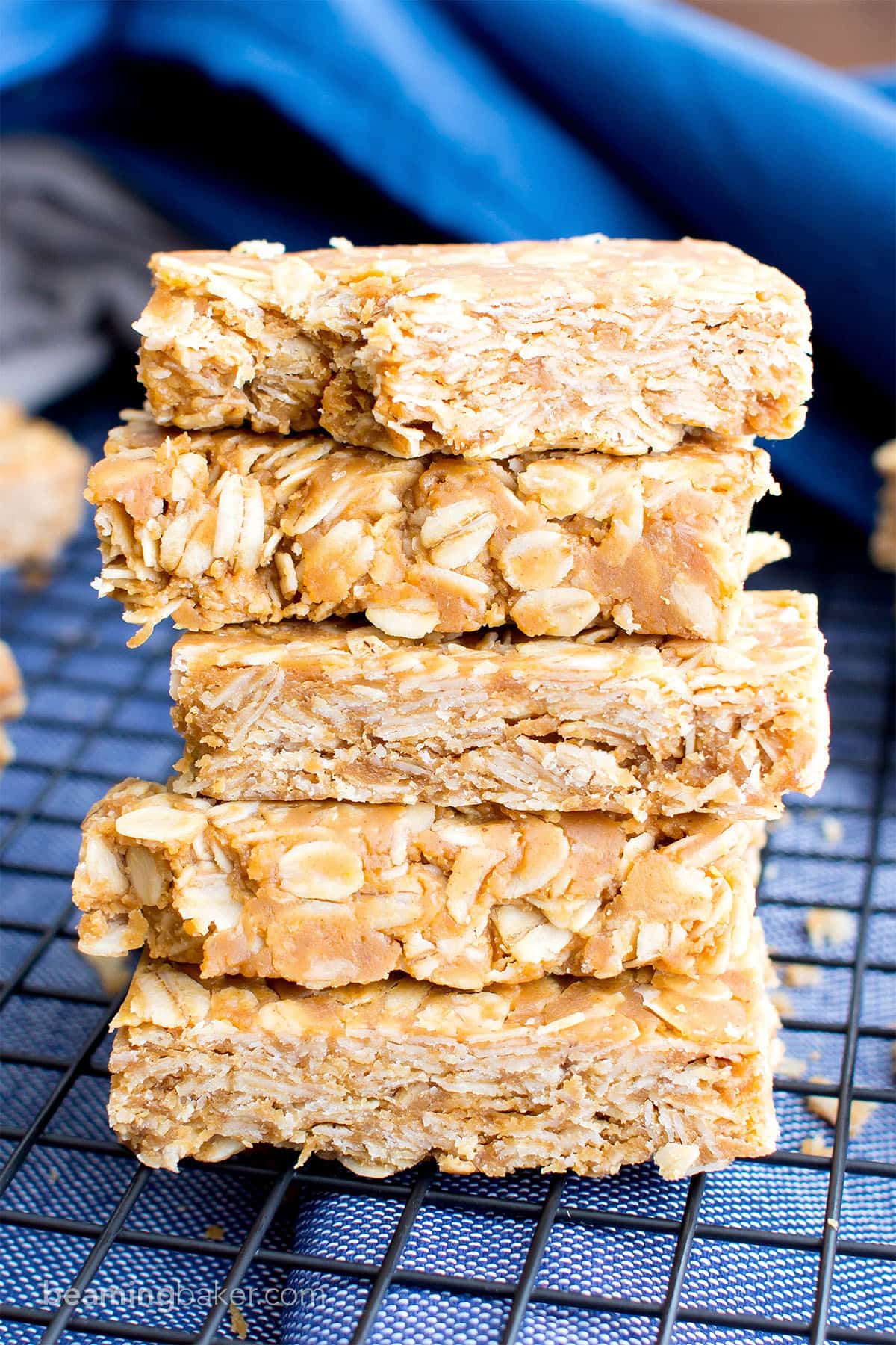 3 Ingredient No Bake Peanut Butter Granola Bars Beaming Baker