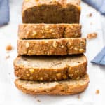 One Bowl Vegan Gluten Free Banana Nut Bread (V, GF, DF): an easy recipe for perfectly moist banana bread packed with walnuts and bursting with banana flavor! #Vegan #GlutenFree #OatFlour #DairyFree | BeamingBaker.com