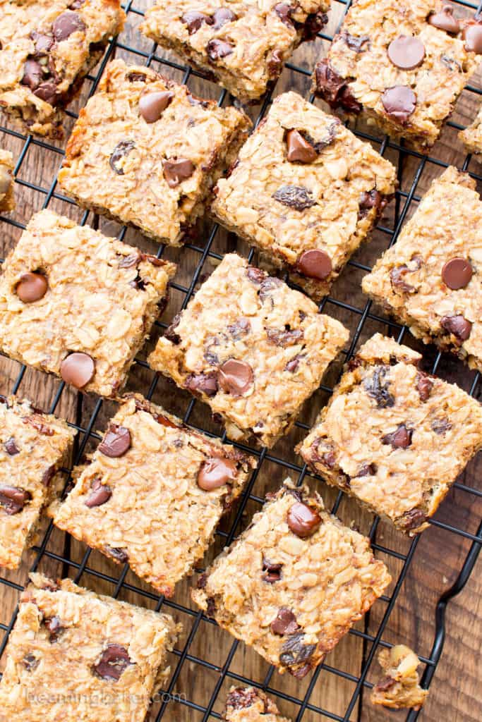 Gluten Free Banana Chocolate Chip Oatmeal Breakfast Bars (Vegan, One ...