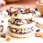 Homemade Almond Joy Cups (Paleo, V, GF): a 5-ingredient recipe for rich, nutty Almond Joy cups layered in velvety chocolate. #Paleo #Vegan #GlutenFree #5Ingredient | BeamingBaker.com