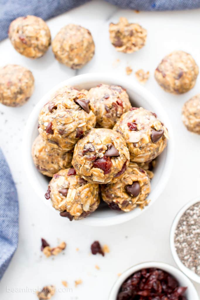 No Bake Cherry Chocolate Chip Chia Energy Bites (Vegan, Gluten Free ...