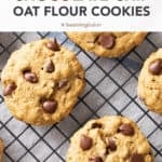 Oat flour chocolate chip cookies short pin image