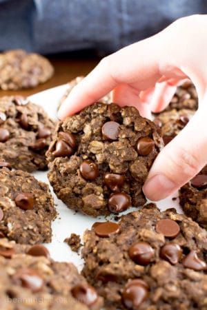 Gluten Free Double Chocolate Chip Oatmeal Cookies (V, GF, Dairy-Free ...