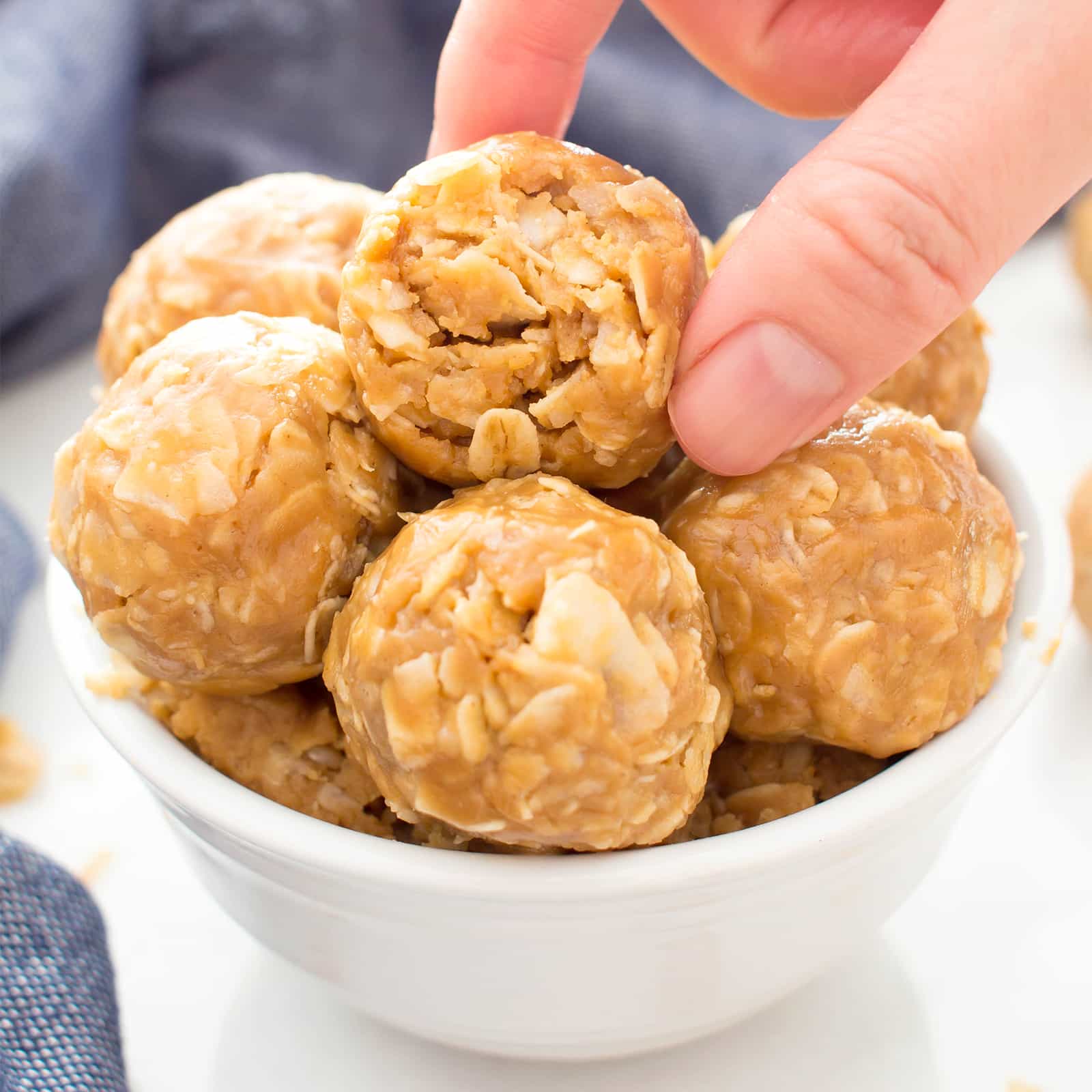 4 Ingredient No Bake Peanut Butter Coconut Energy Bites (Gluten-Free, Vegan, Dairy-Free, One Bowl, Protein-Packed)