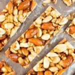5 Ingredient Homemade KIND Nut Bars (V, GF, DF): an easy, one bowl recipe for irresistibly salty and sweet homemade KIND bars. #ProteinPacked #Vegan #GlutenFree #DairyFree #RefinedSugarFree | BeamingBaker.com