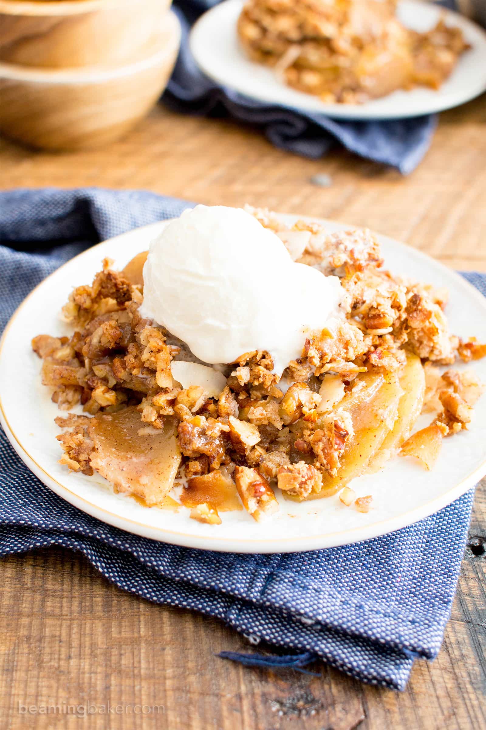 Paleo Apple Pecan Coconut Crisp Vegan, Gluten Free, DairyFree, Refined SugarFree  Beaming Baker