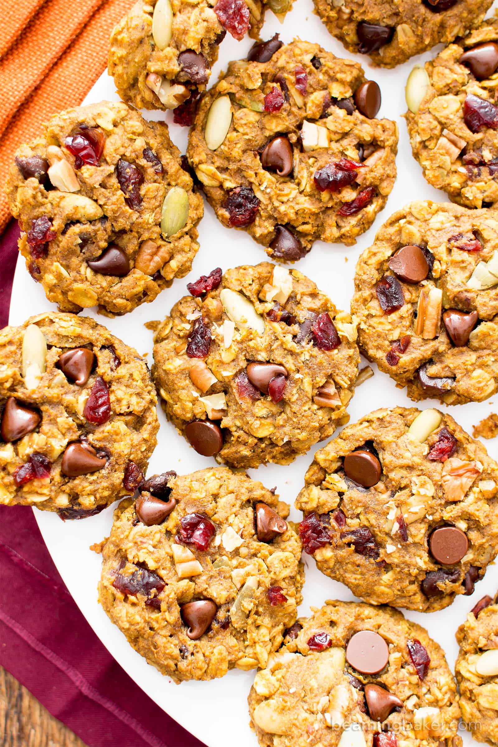 Pumpkin Chocolate Chip Oatmeal Breakfast Cookies (Vegan, Gluten Free ...