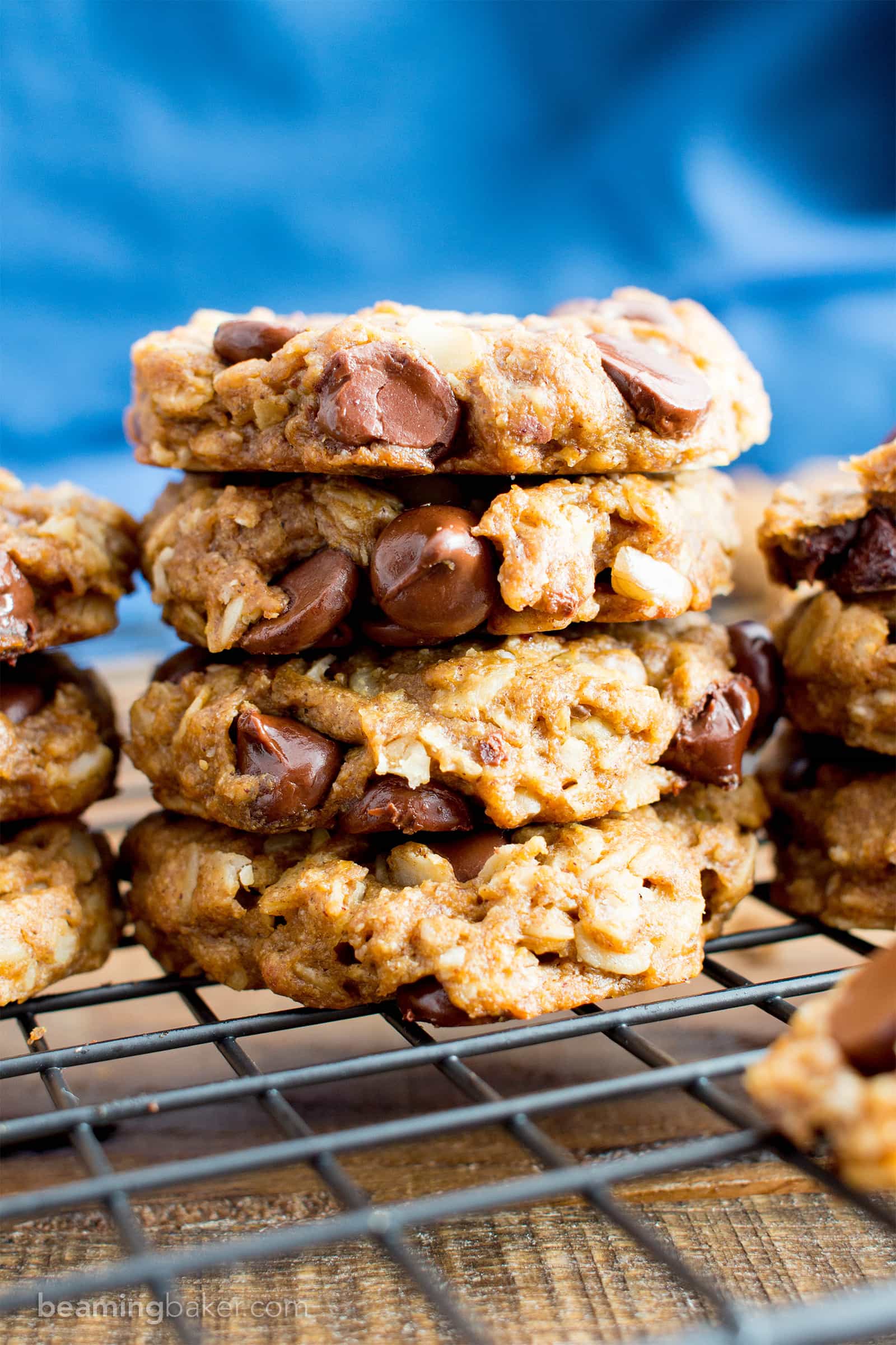 Easy Gluten Free Peanut Butter Chocolate Chip Oatmeal Cookies Healthy, Vegan, GF, DairyFree 