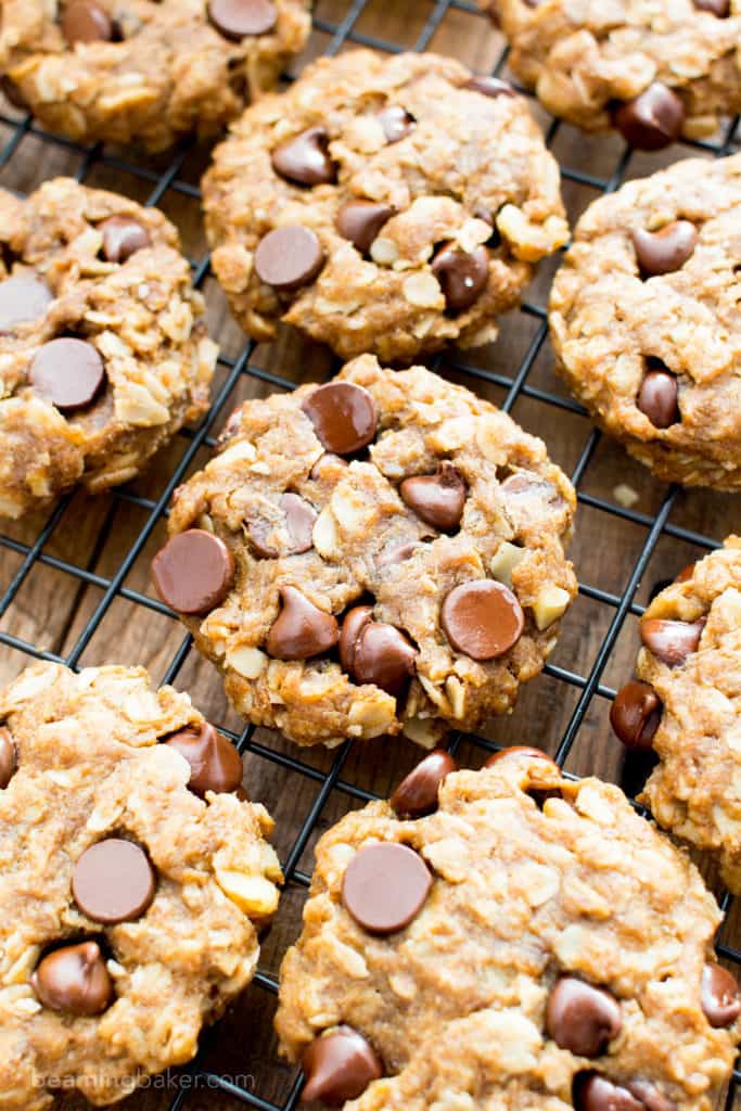 Easy Gluten Free Peanut Butter Chocolate Chip Oatmeal Cookies (Healthy ...