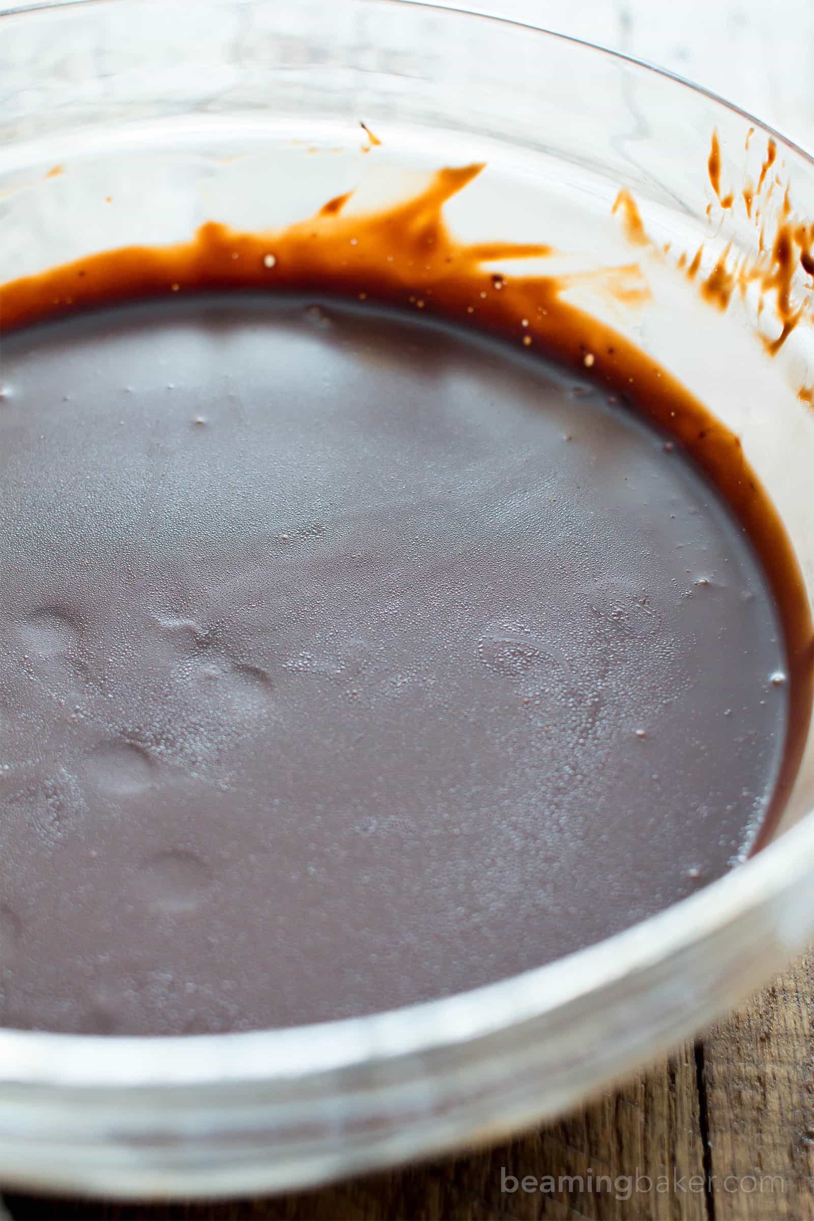 Vegan Chocolate Frosting: smooth ‘n creamy vegan chocolate frosting that’s so easy to pipe. Just 2 ingredients for the best dairy free frosting! #Vegan #ChocolateFrosting #VeganFrosting #DairyFree | Recipe at BeamingBaker.com